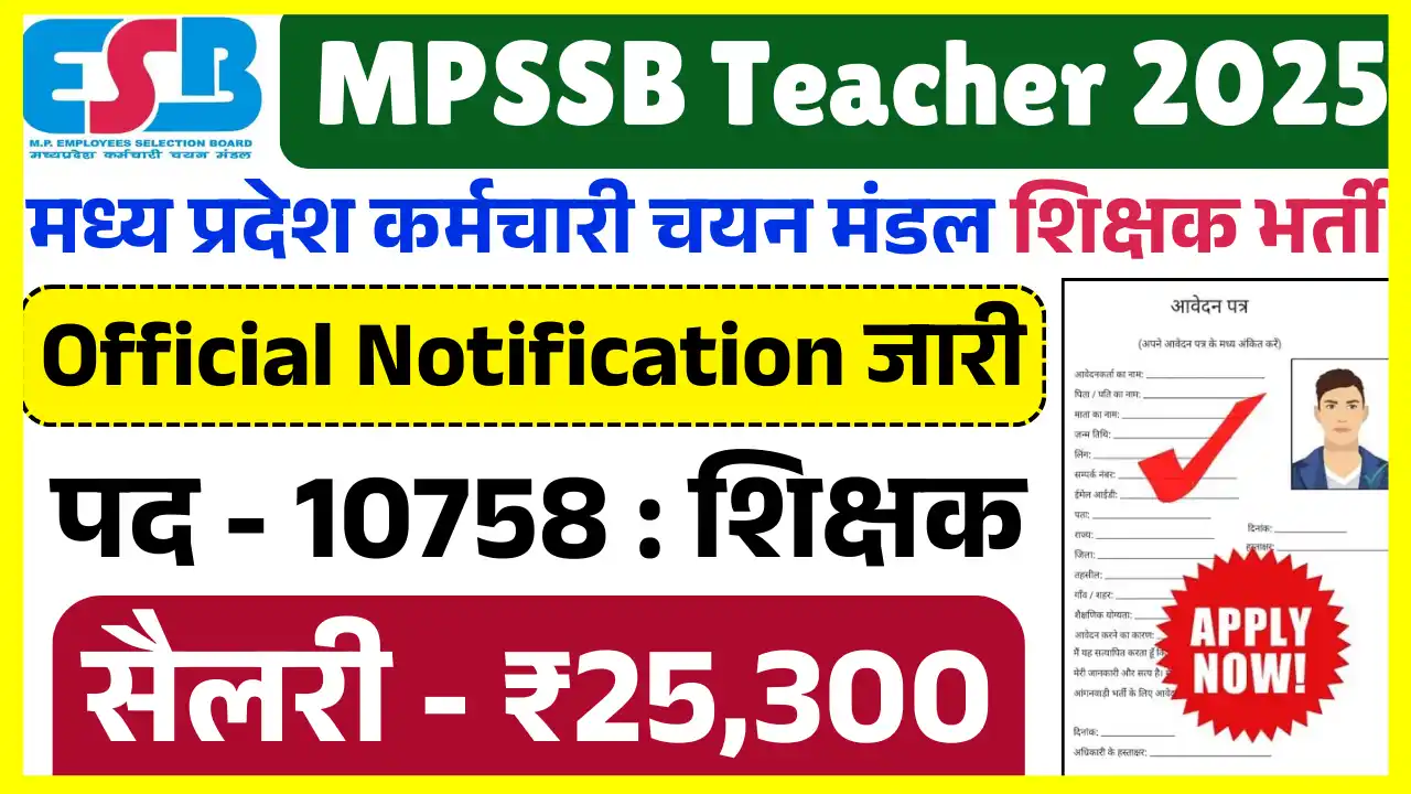 MP Teacher Recruitment 2025